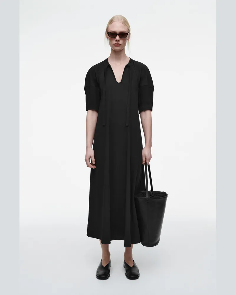 COS Maxikleid Mit Bindedetail Schwarz