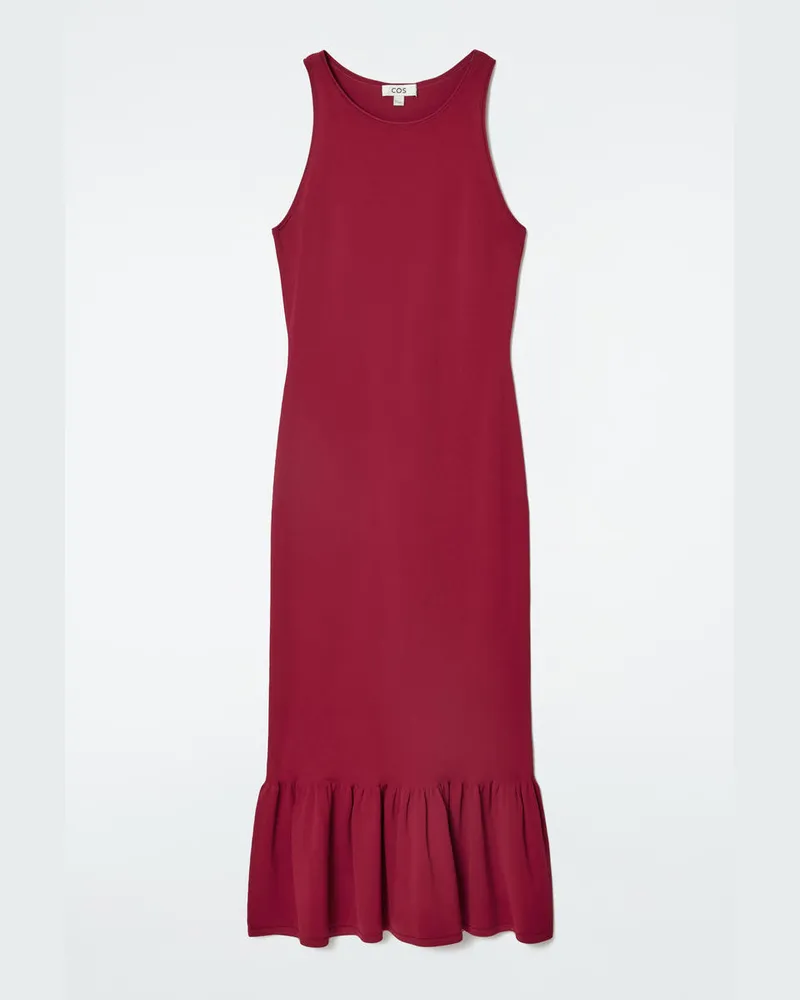COS Strickkleid In Midilänge Mt Raffungen Rot