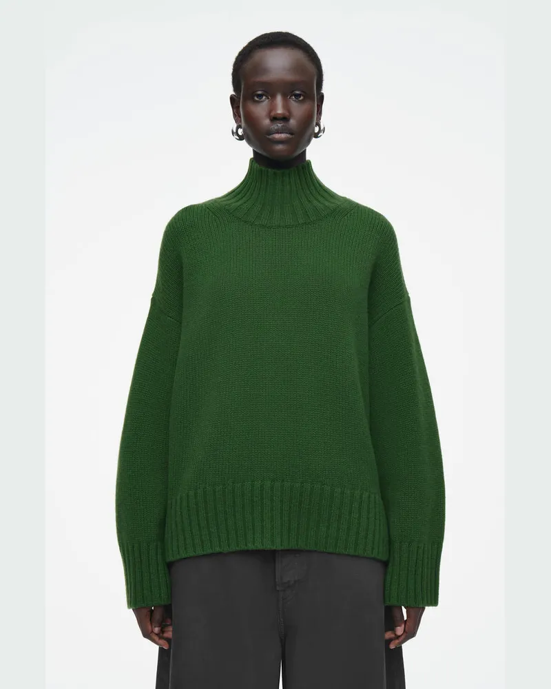 COS Grobstrickpullover Aus Kaschmir Mit Rollkragen Grün