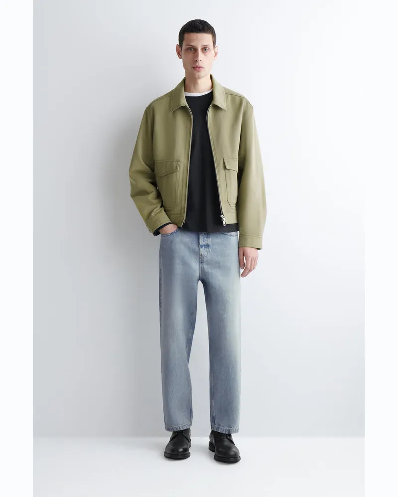 COS Utility-Jacke Aus Baumwoll-Mix Mit Reissverschluss Beige