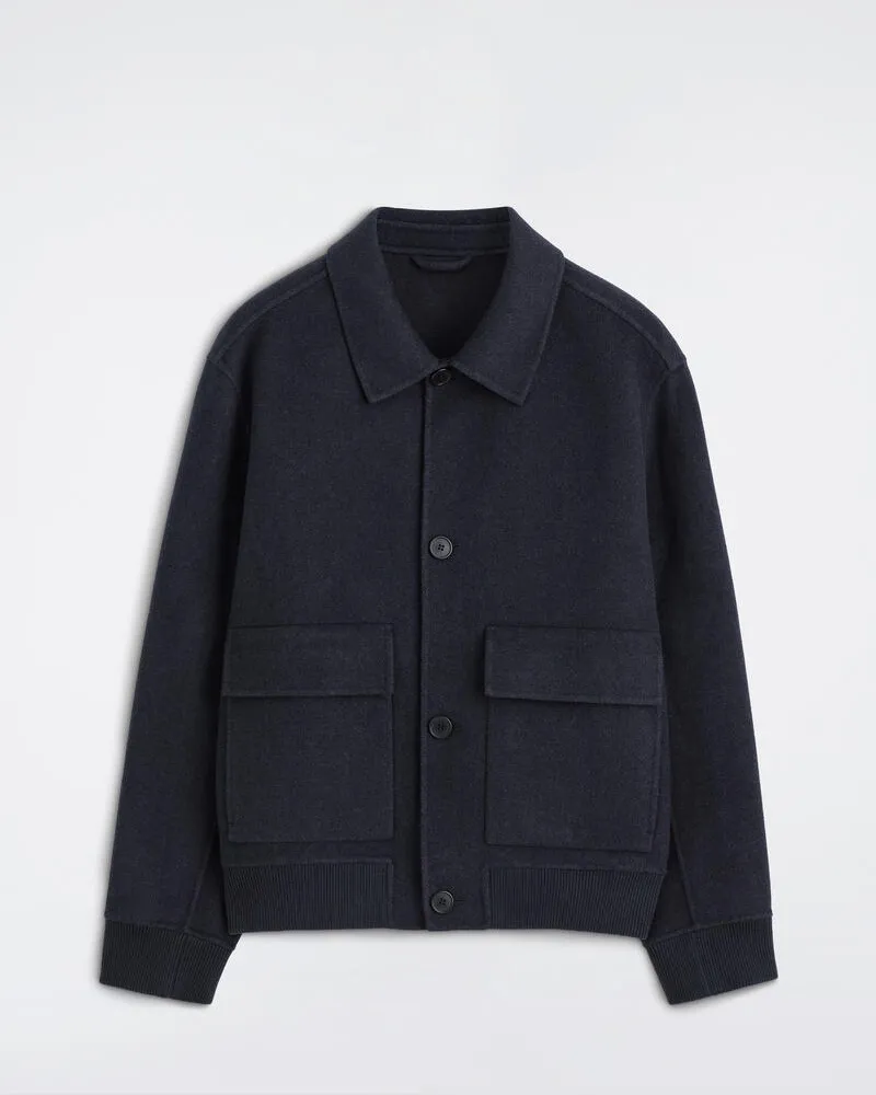 COS Bomberjacke Aus Doubleface-Woll-Mix Blau