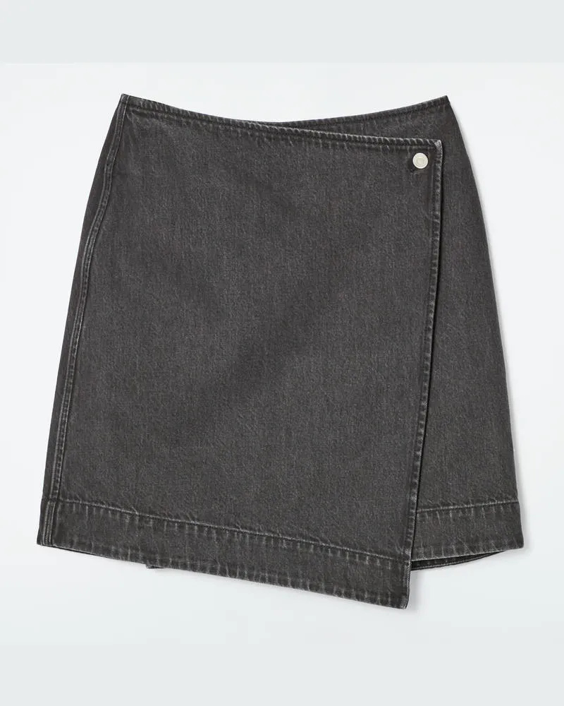 COS Mini-Wickelrock Aus Denim Schwarz