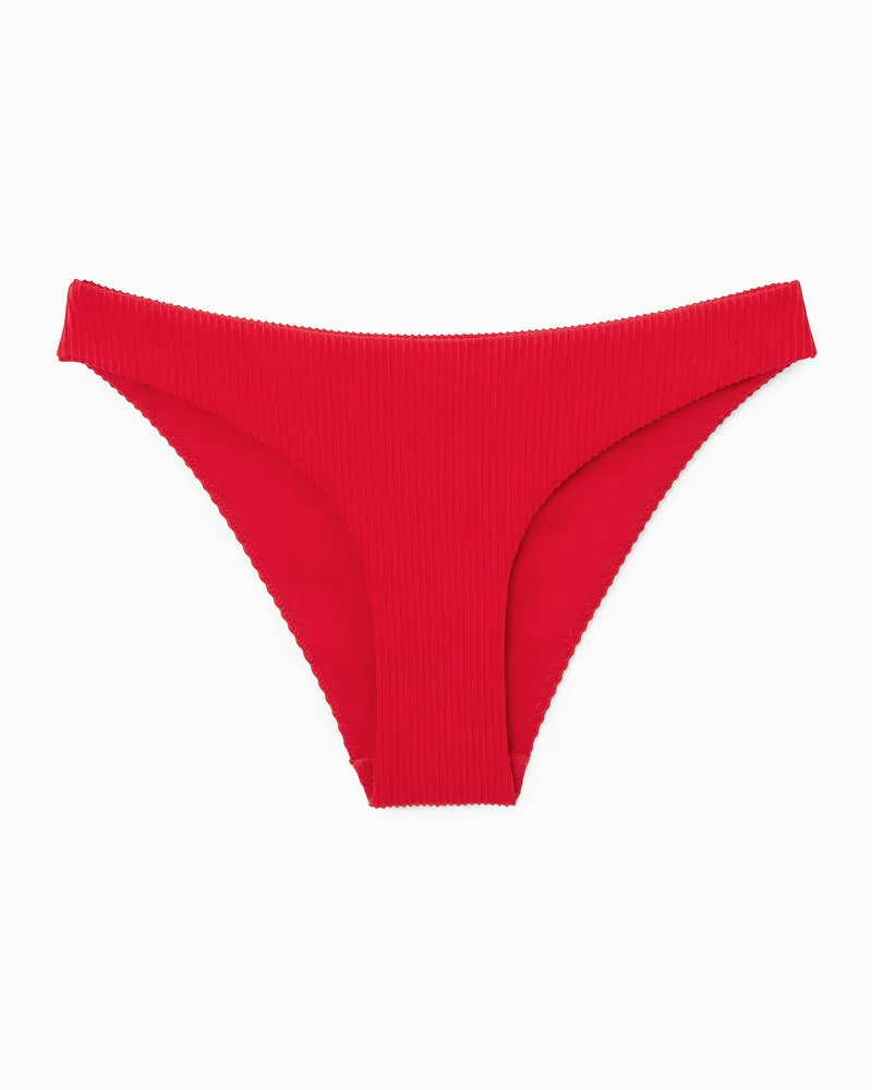 COS Gerippte Bikinihose Rot