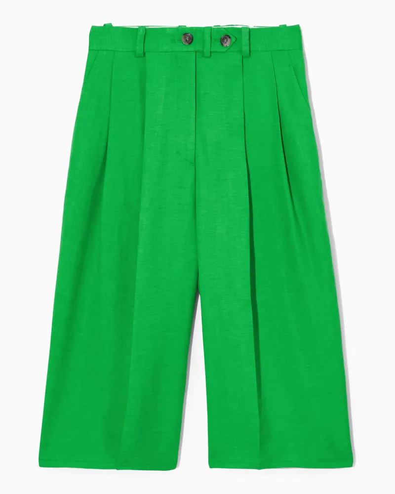 COS Elegante Bermudashorts Aus Leinen-Mix Grün