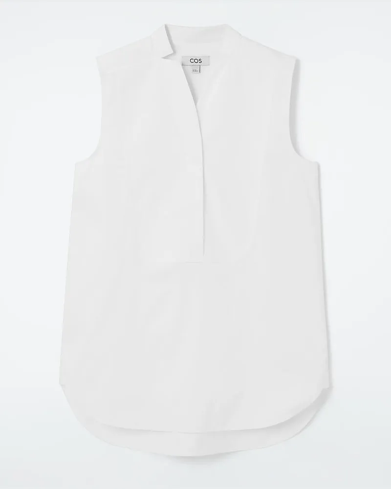 COS Ärmellose Bluse Weiß