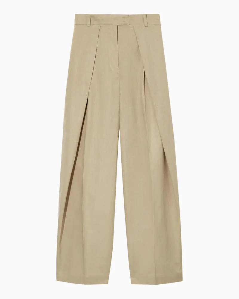 COS Elegante Leinenhose Mit Weitem Bein Beige