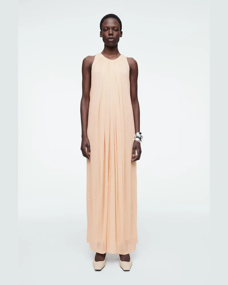 COS Neckholder-Maxikleid Mit Raffungen Orange