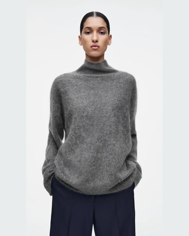 COS Rollkragenpullover Aus Gebürstetem Kaschmir Grau