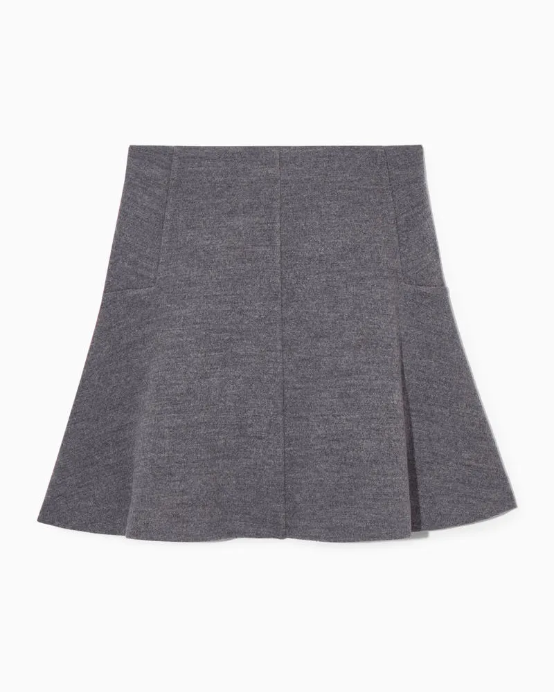 COS Minirock Aus Gekochter Wolle Grau