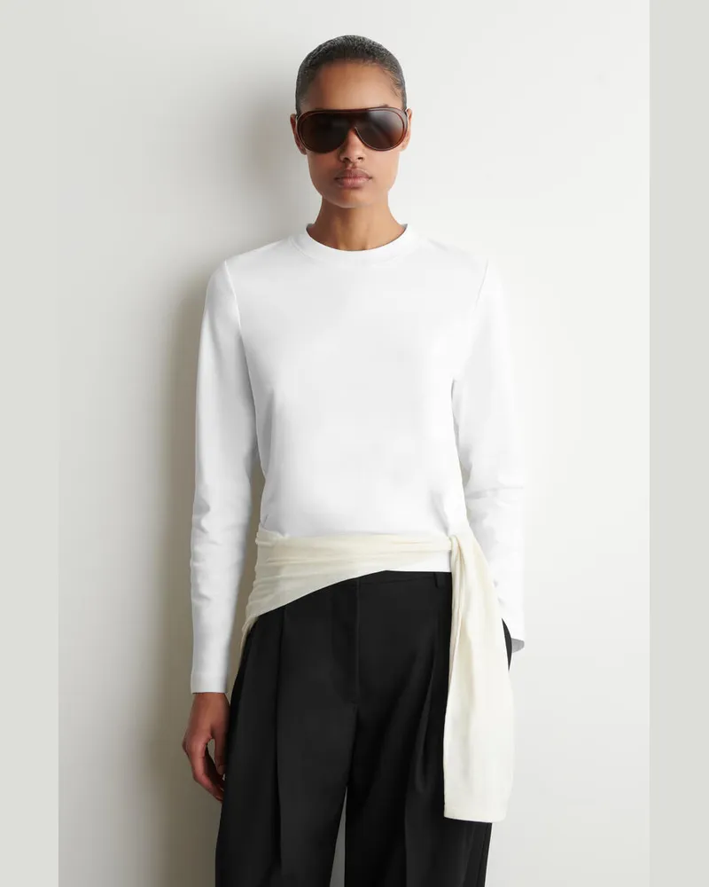 COS Elegantes Langarmshirt Weiß