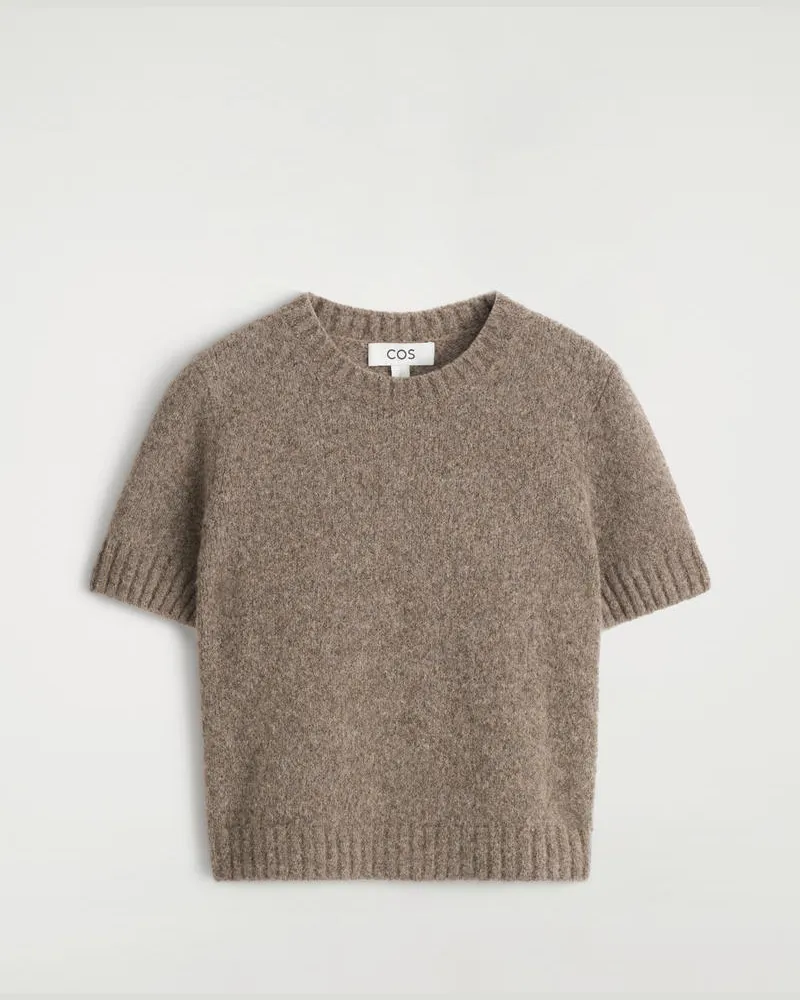 COS Strick-T-Shirt Aus Alpaka-Mix Beige