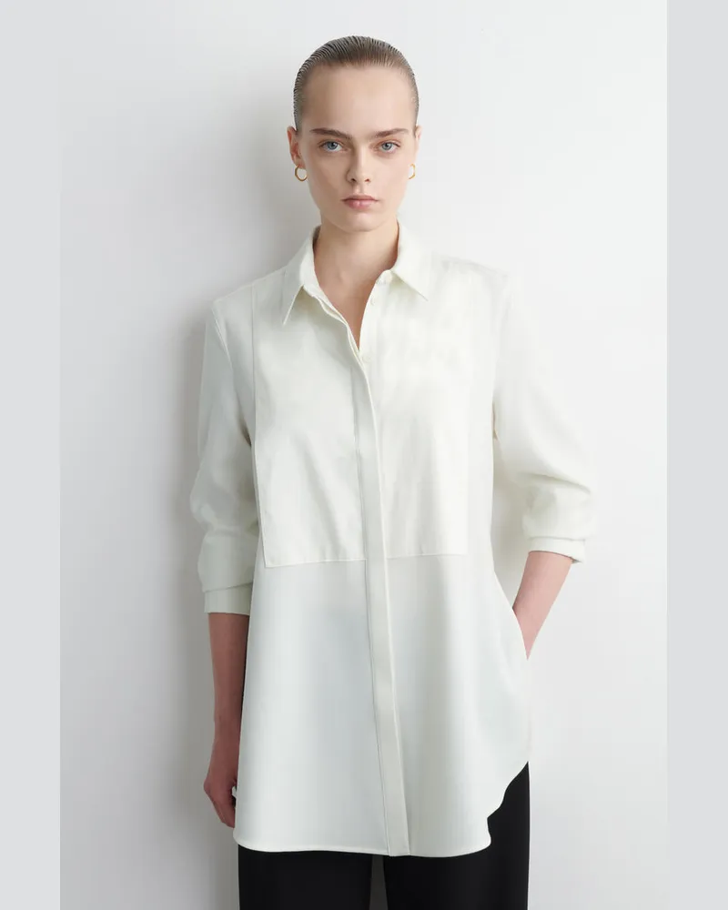 COS Smokinghemd Aus Woll-Mix Weiß