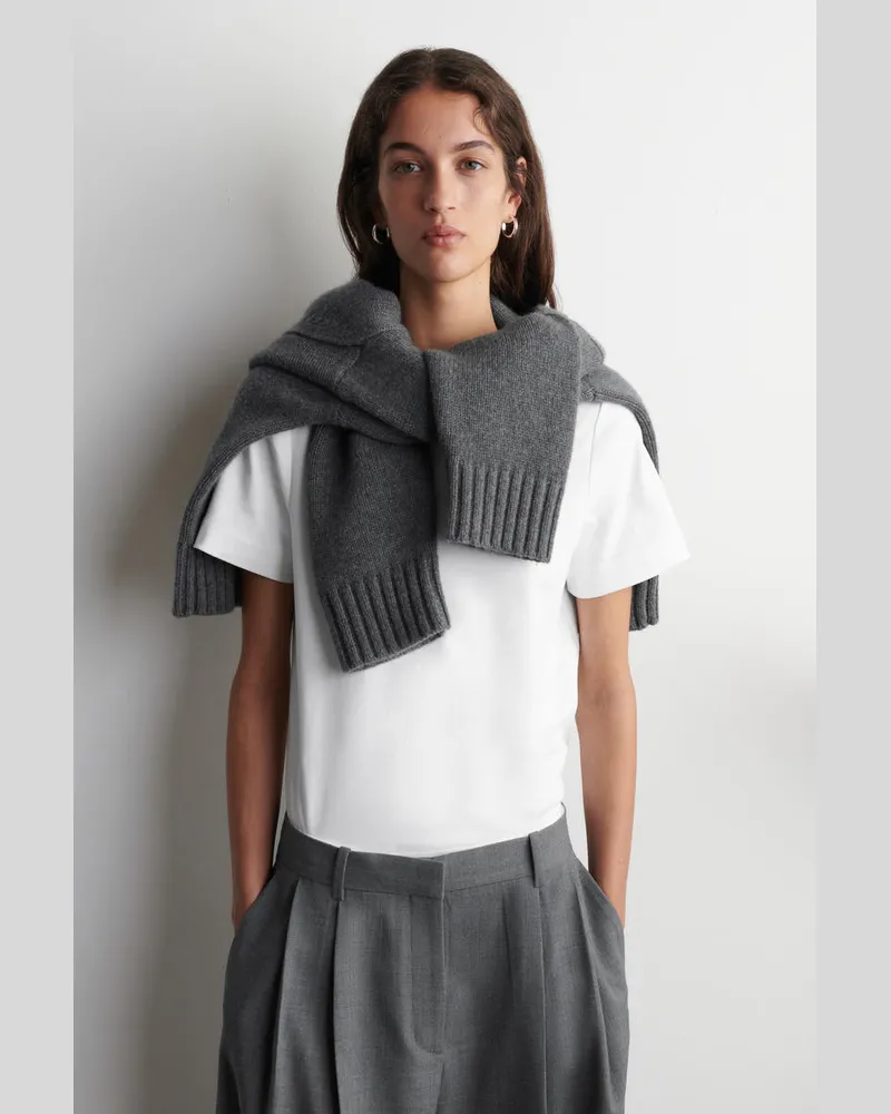 COS Schlichtes T-Shirt Weiß