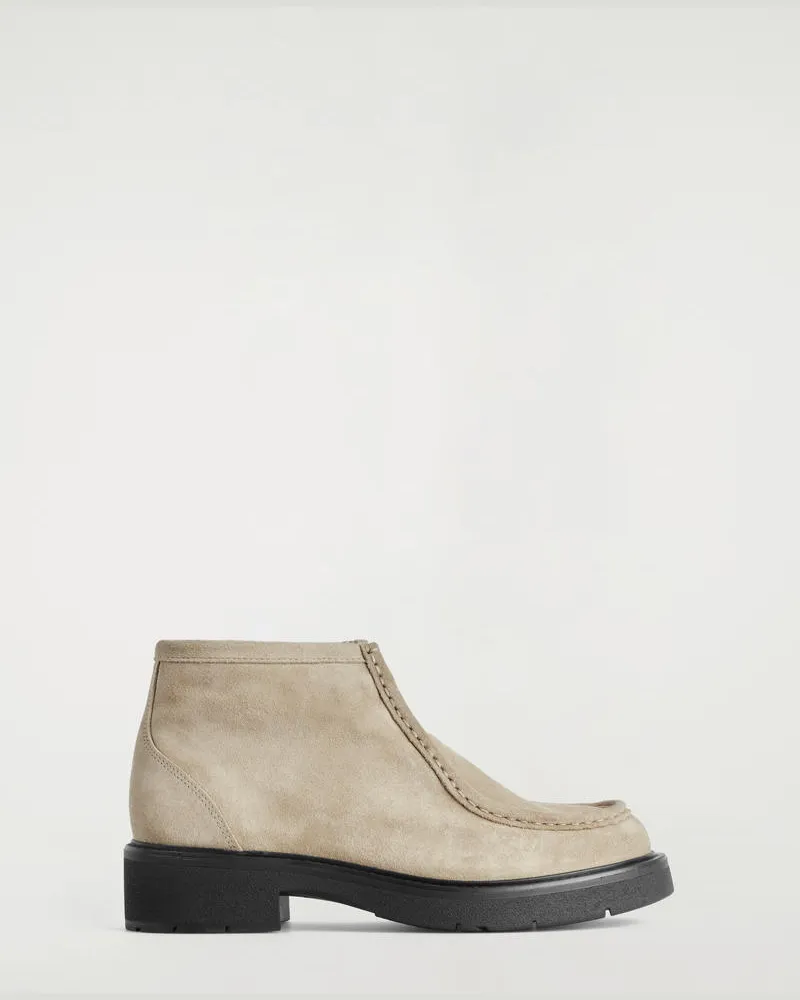 COS Ankle Boots Aus Veloursleder Mit Schnürung Beige