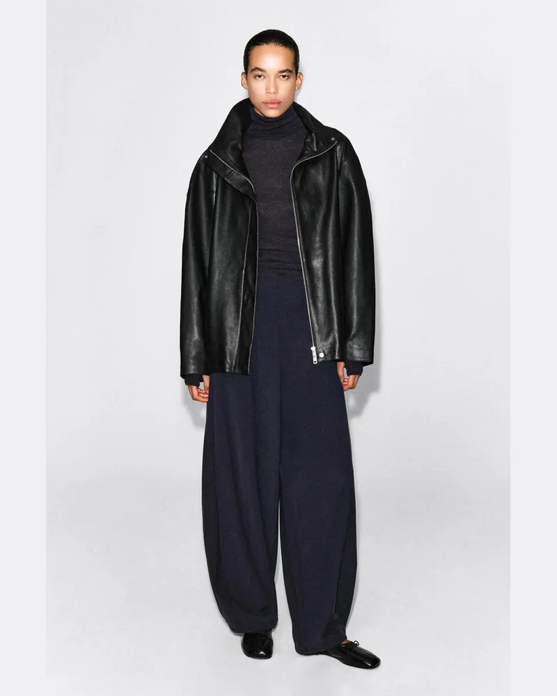 COS Fliessende Hose Mit Barrel-Bein Und Steppnähten Blau