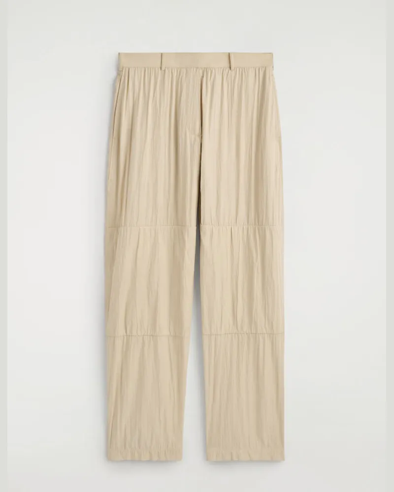 COS Hose Aus Seide In Knitteroptik Mit Geradem Bein Beige