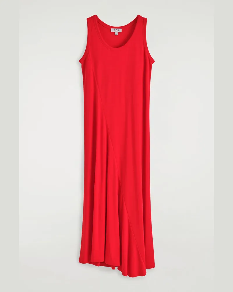 COS Asymmetrisches Midikleid Aus Jersey Rot