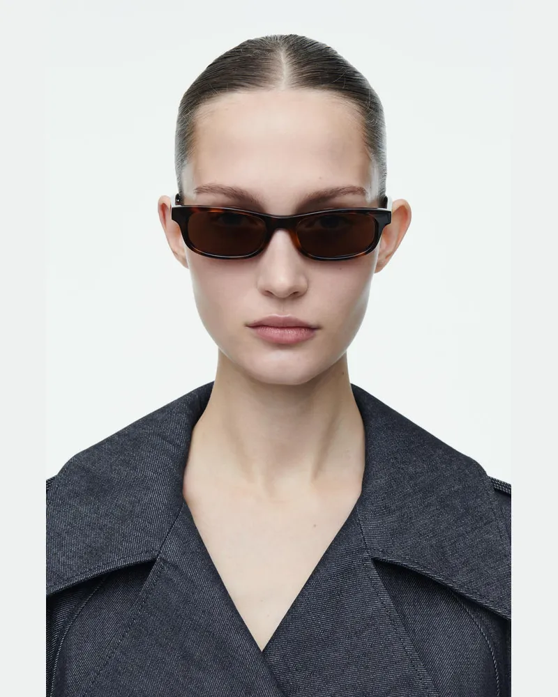 COS Scope Sonnenbrille - Rechteckig Braun