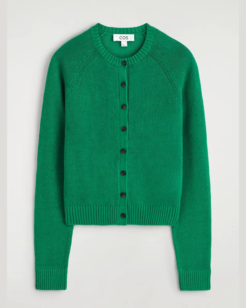 COS Strickjacke Aus Leinen Grün