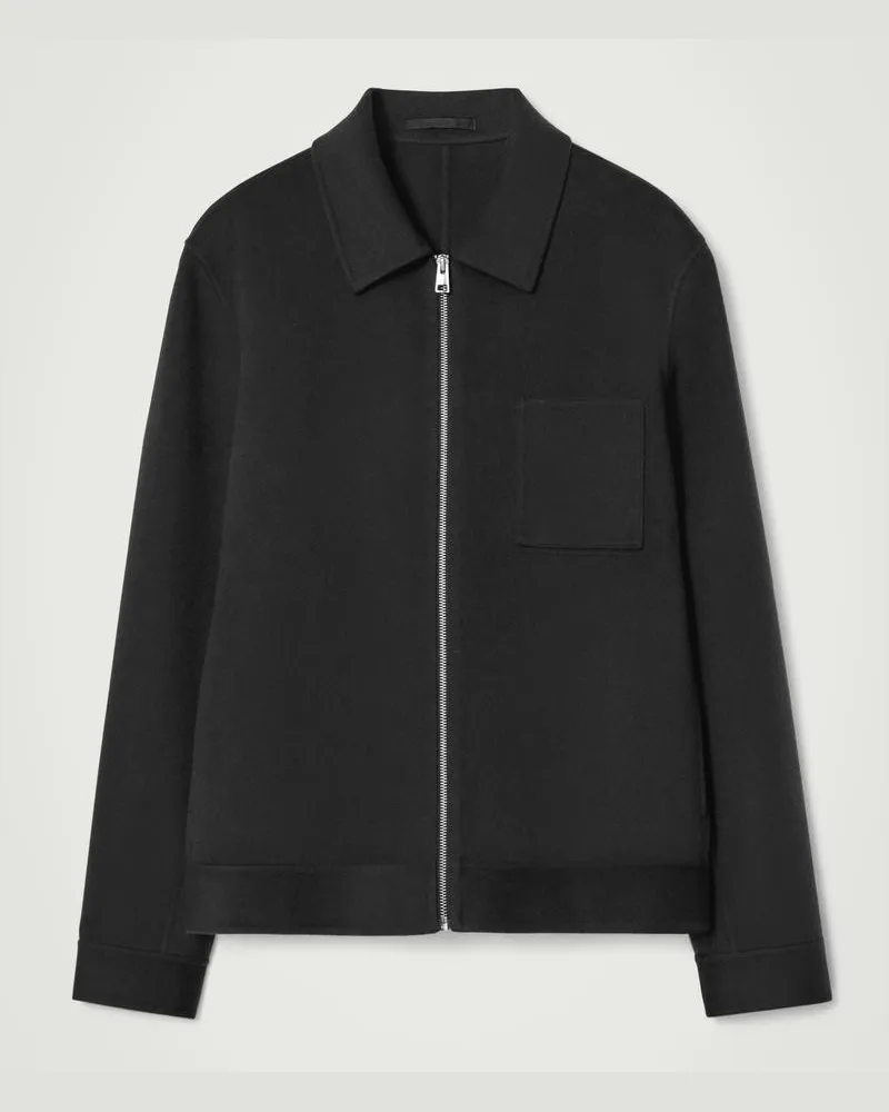 COS Harrington-Wolljacke Aus Doubleface-Material Schwarz