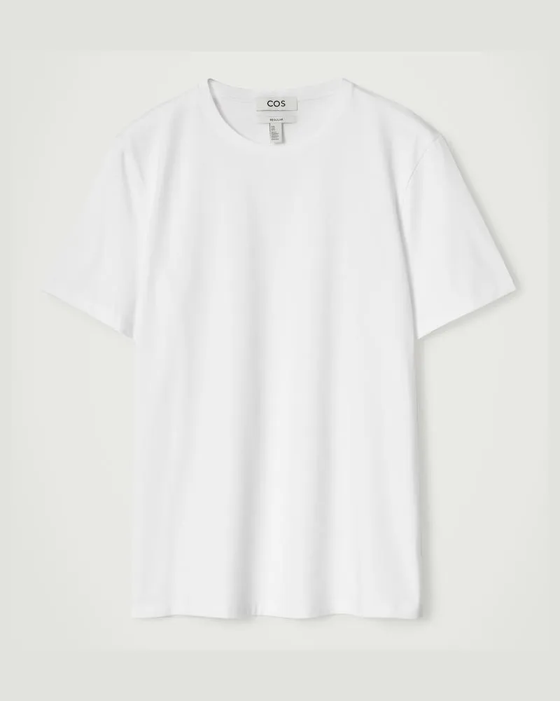 COS T-Shirt Aus Baumwolle Mit Normaler Passform Weiß