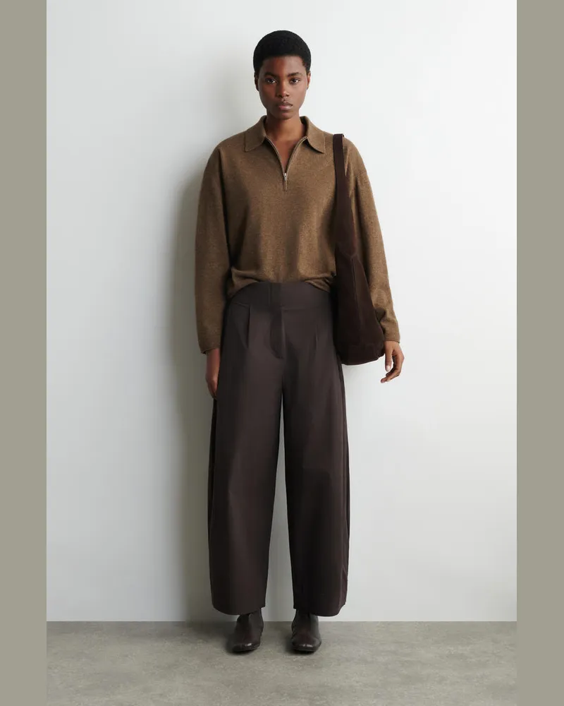 COS Hose Aus Baumwolle Mit Barrel-Bein Braun