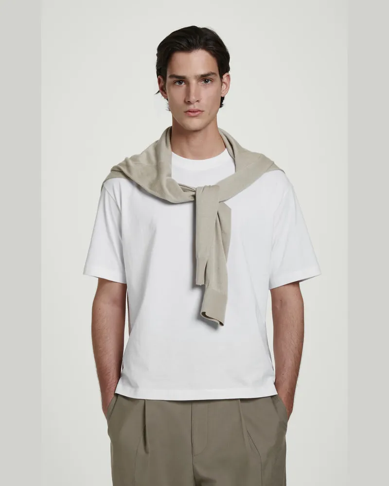 COS Lockeres Leichtes Baumwoll-T-Shirt Weiß