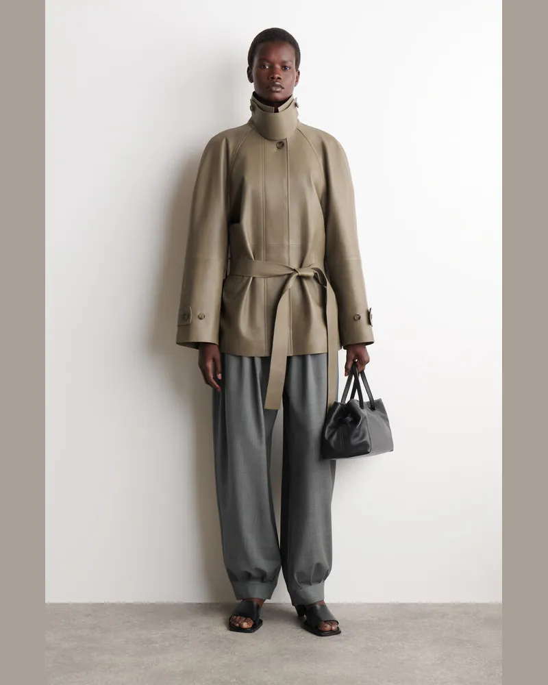 COS Hose Aus Wollmischung Mit Ballonbein Und Falten Grau