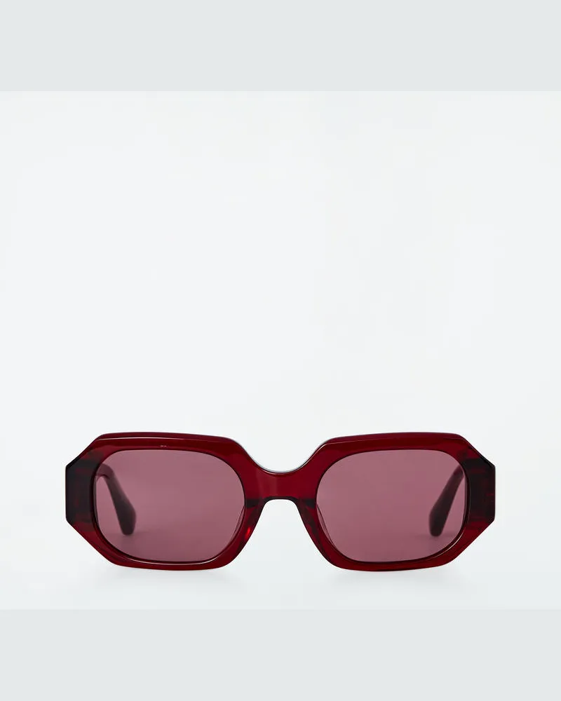 COS Facet Sonnenbrille - Rechteckig Rot