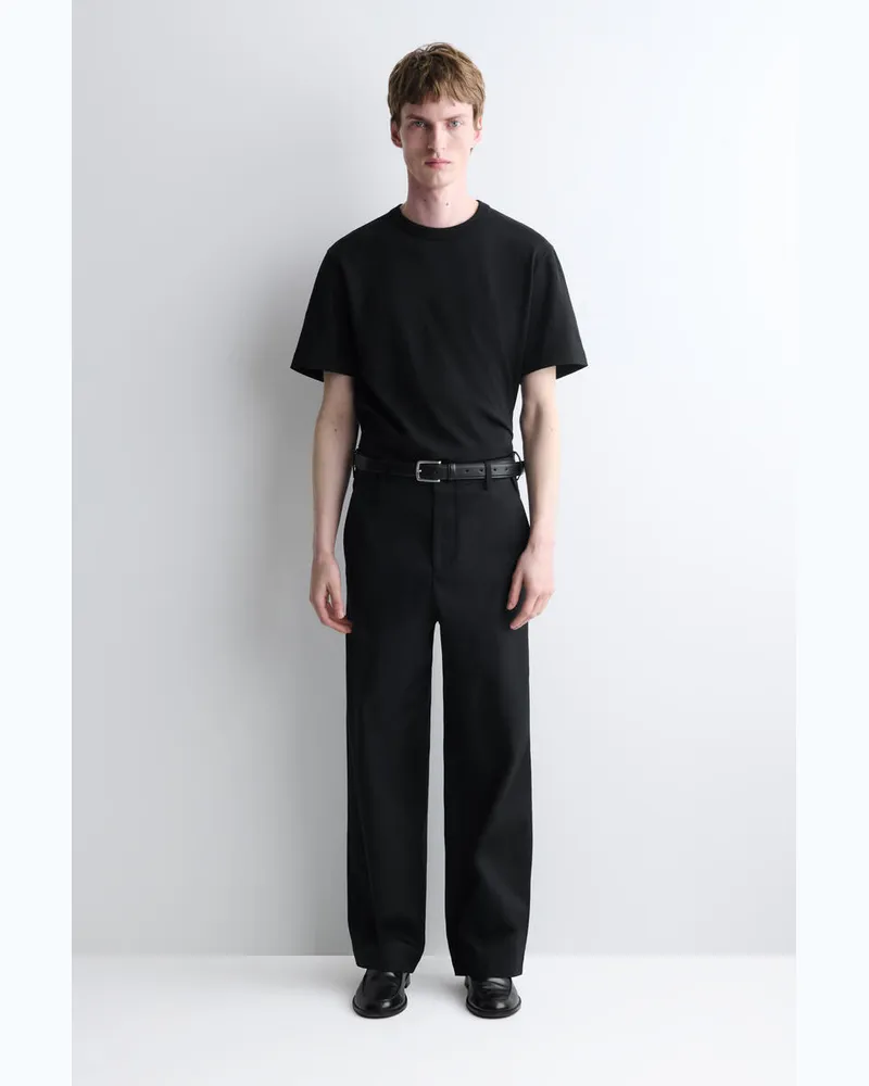 COS Chinohose Aus Baumwolle Mit Weitem Bein Schwarz