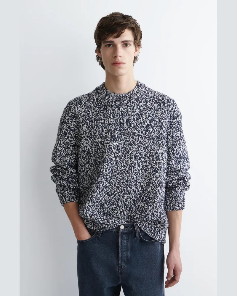 COS Schwerer Pullover Aus Woll-Mix Blau