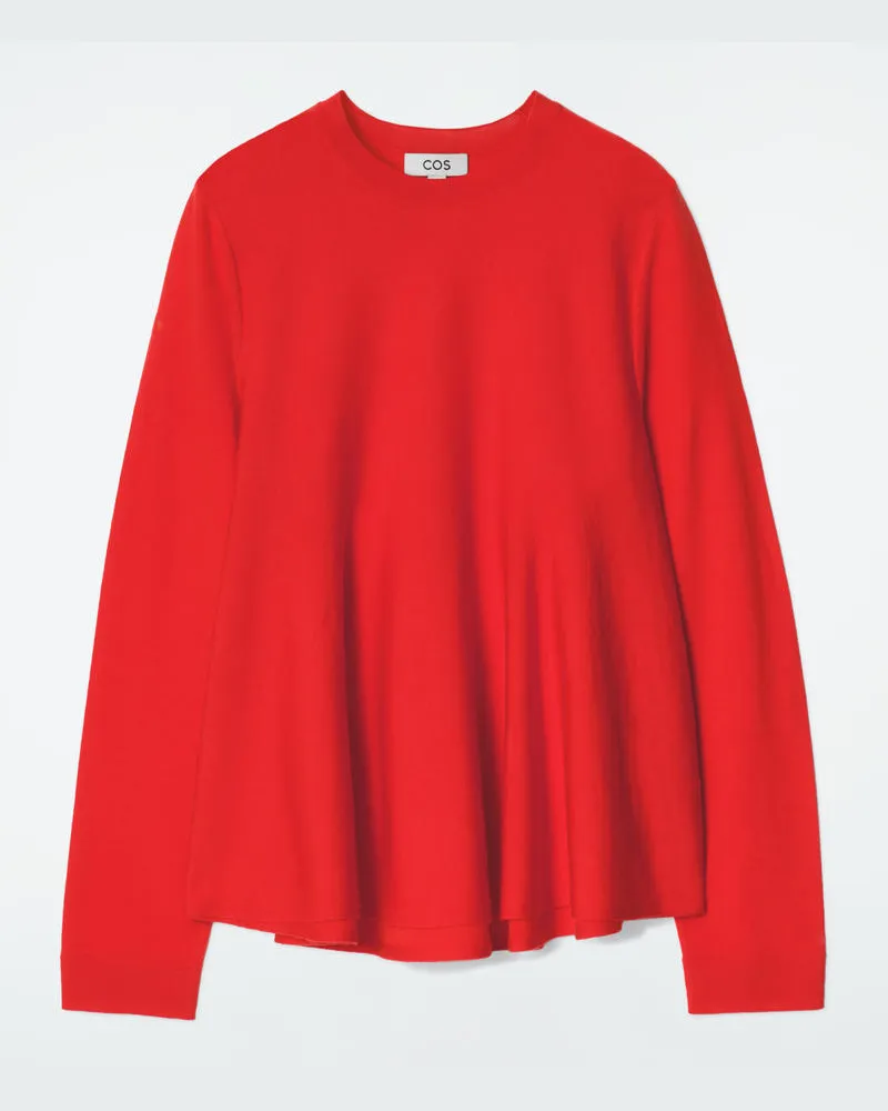 COS Trapezförmiger Pullover Aus Merinowolle Orange