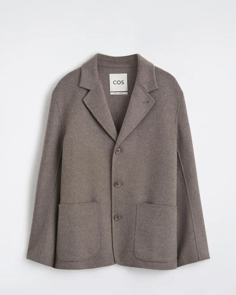 COS Eleganter Blazer Aus Doubleface-Kaschmir Beige