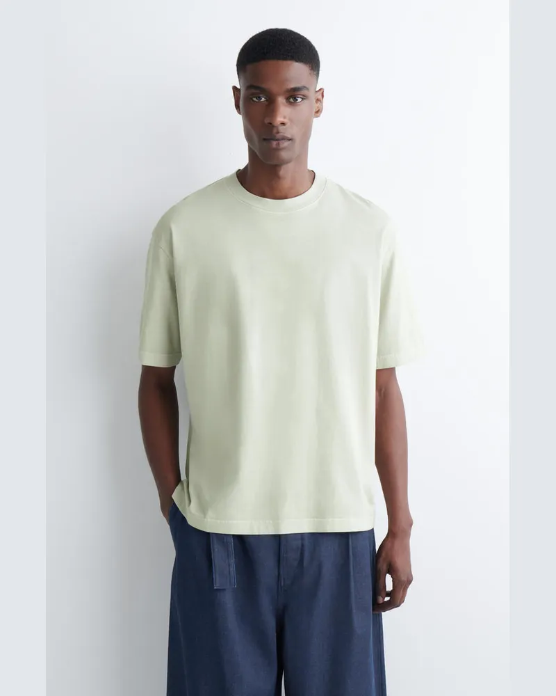 COS Lockeres Leichtes Baumwoll-T-Shirt Grün