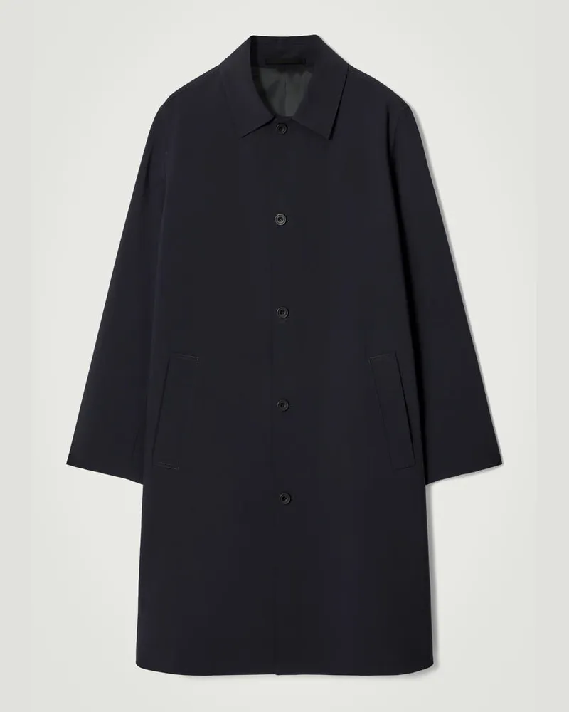 COS Langer Car Coat Aus Woll-Mix Blau