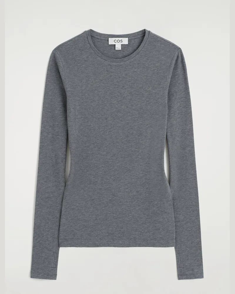 COS Langarmshirt Aus Baumwolle Grau