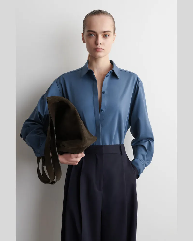 COS Hemd Aus Jersey Aus Pima-Baumwolle Blau