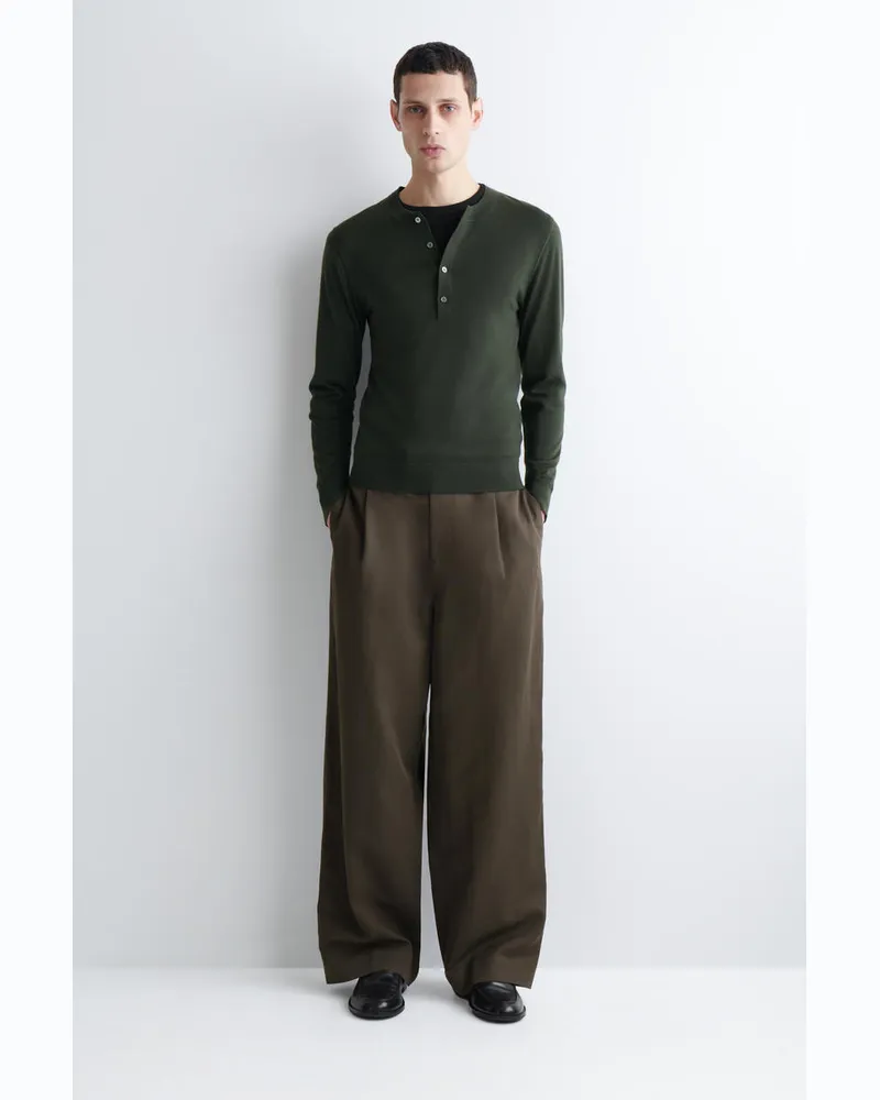 COS Lockere Hose Aus Leinen-Mix Mit Weitem Bein Braun