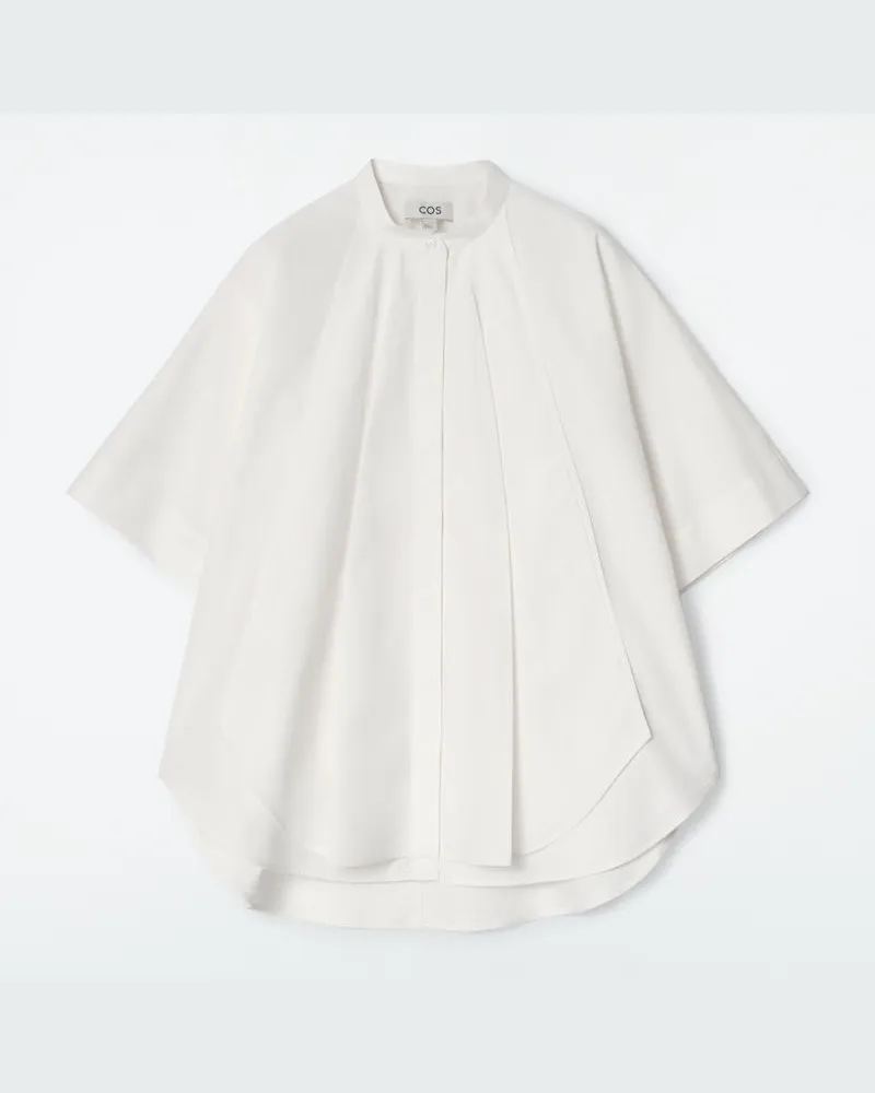 COS Oversized-Hemd Aus Baumwolle Mit Abgerundetem Saum Weiß