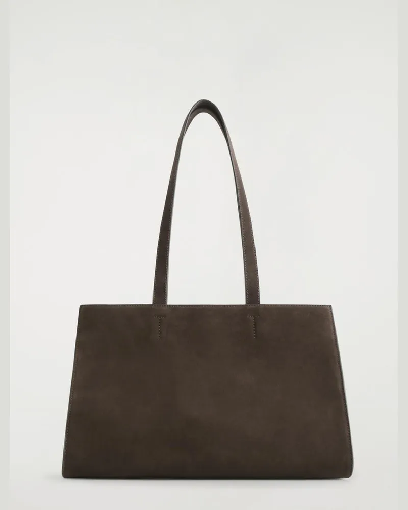 COS Gallery Tote Bag - Veloursleder Braun