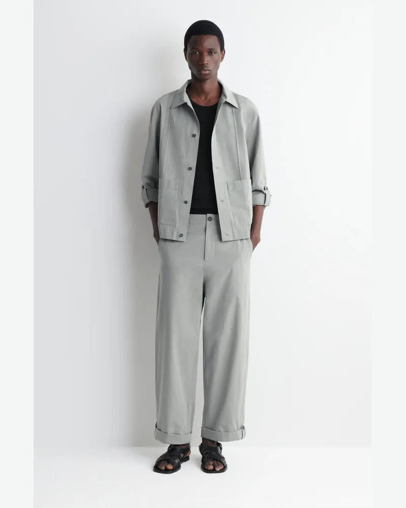 COS Lockere Hose Mit Geradem Bein Und Umschlag Grau