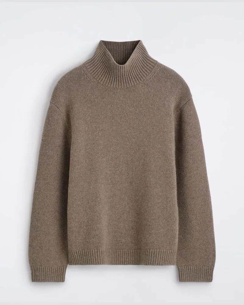 COS Kaschmirpullover Mit Trichterkragen Braun