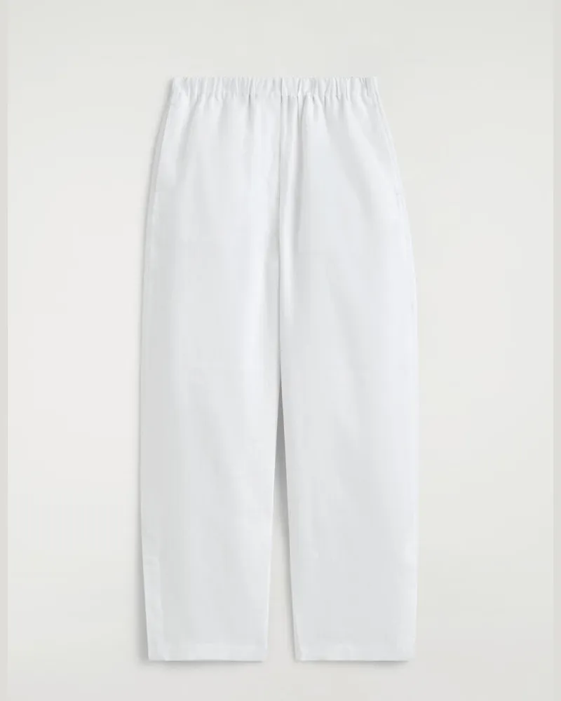 COS Leinenhose Mit Barrel-Bein Und Elastischem Bund Weiß