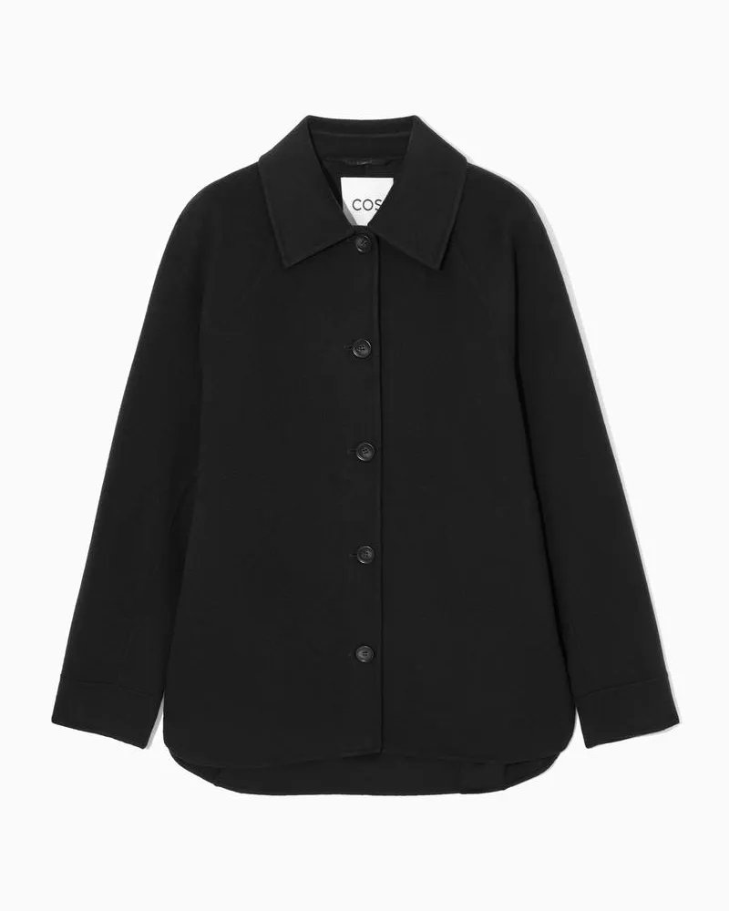 COS Wolljacke Aus Doubleface-Material Schwarz