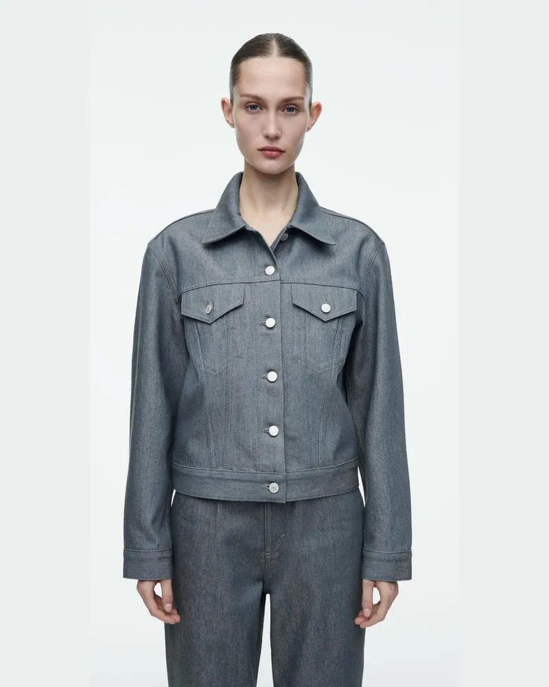 COS Oversized-Jacke Aus Raw Denim Grau