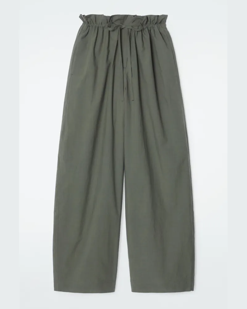 COS Hose Mit Barrel-Bein Und Paperbag-Bund Grün