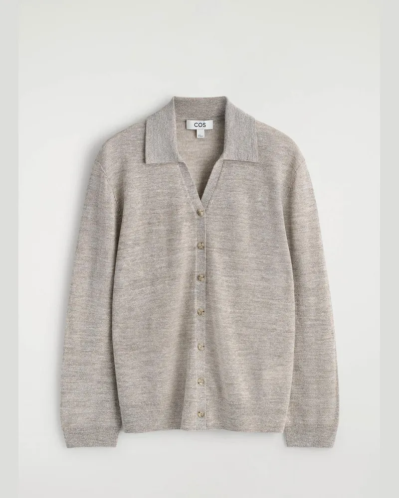 COS Strickhemd Aus Leinen-Merinowoll-Mix Beige