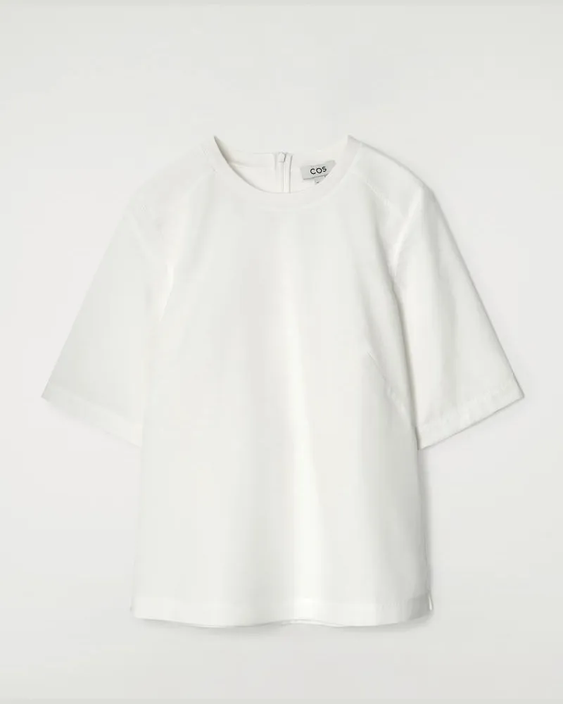 COS Woven Cotton Top Weiß