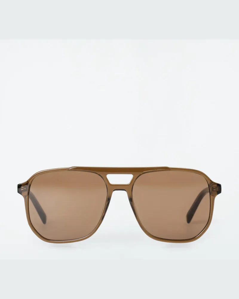 COS Eckige Oversized-Pilotensonnenbrille Braun