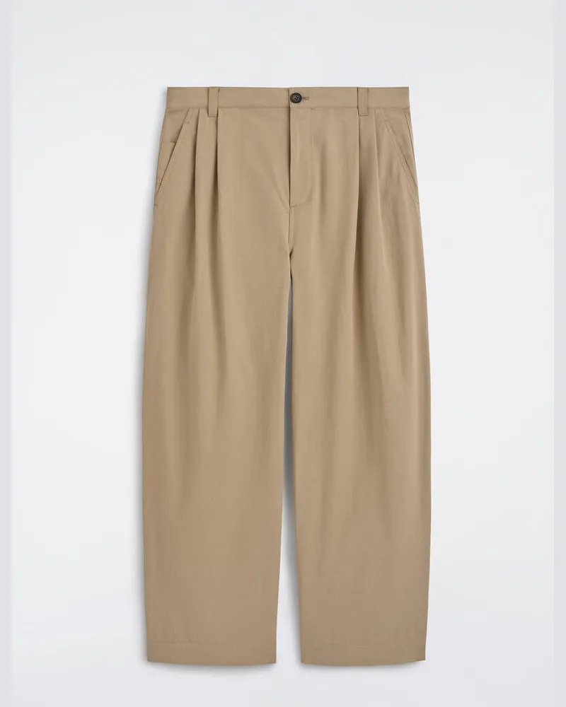 COS Baumwollhose Mit Lockerer Passform Und Barrel-Bein Beige
